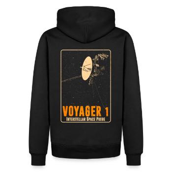 Voyager 1 - Interstellare Raumsonde - Männer Premium Bio Hoodie - Schwarz - Hinten - Nico (187cm)