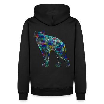 Hyène - Sweat à capuche Premium bio Homme - noir - Dos - Nico (187cm)
