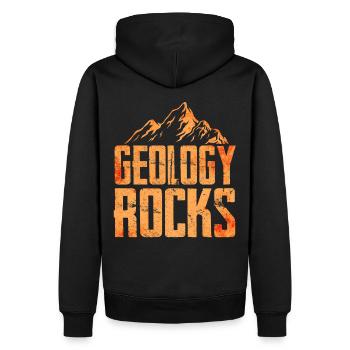 Geologie rockt - Männer Premium Bio Hoodie - Schwarz - Hinten - Nico (187cm)