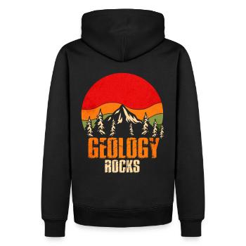 Geologie rockt - Männer Premium Bio Hoodie - Schwarz - Hinten - Nico (187cm)