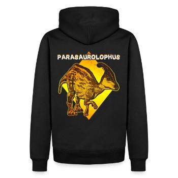 Parasaurolophus Dinosaurier - Männer Premium Bio Hoodie - Schwarz - Hinten - Nico (187cm)