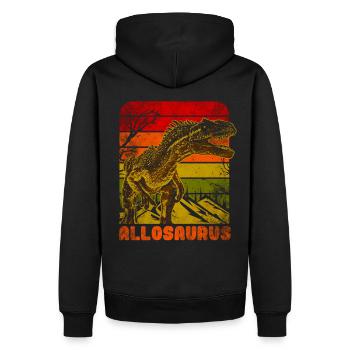 Allosaurus Dinosaurier - Männer Premium Bio Hoodie - Schwarz - Hinten - Nico (187cm)