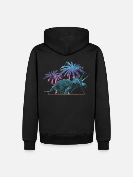 Triceratops Dinosaurier - Männer Premium Bio Hoodie - Schwarz