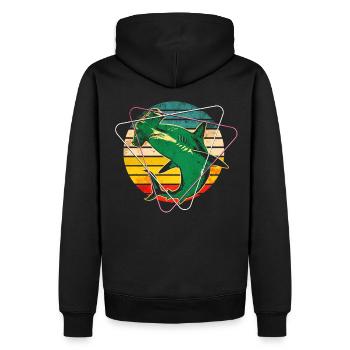 Hammerhai - Männer Premium Bio Hoodie - Schwarz - Hinten - Nico (187cm)