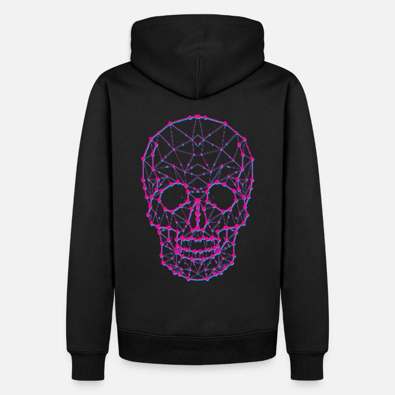 Crâne polygonal - Sweat à capuche Premium bio Homme - noir