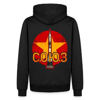 Soyuz rocket Soviet Union - Men’s Premium Organic Hoodie - black - Back - Nico (187cm)