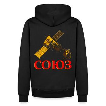 Soyuz spacecraft Soviet Union - Men’s Premium Organic Hoodie - black - Back - Nico (187cm)