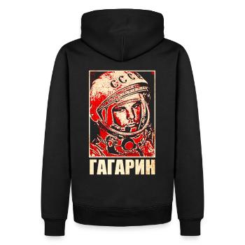 Youri Gagarine - cosmonaute - Sweat à capuche Premium bio Homme - noir - Dos - Nico (187cm)