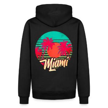 Miami - Sweat à capuche Premium bio Homme - noir - Dos - Nico (187cm)