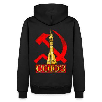 Soyuz rocket Soviet Union - Men’s Premium Organic Hoodie - black - Back - Nico (187cm)