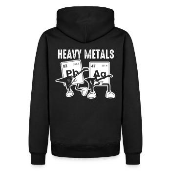 Schwere Metalle - Lustiger Chemie Spruch - Männer Premium Bio Hoodie - Schwarz - Hinten - Nico (187cm)