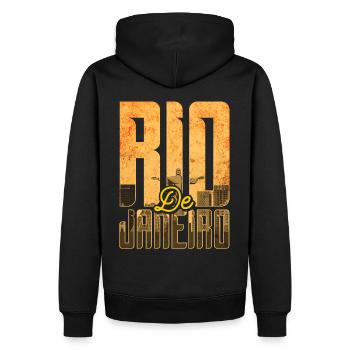 Rio de Janeiro - Männer Premium Bio Hoodie - Schwarz - Hinten - Nico (187cm)