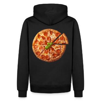 Einfach Pizza - Männer Premium Bio Hoodie - Schwarz - Hinten - Nico (187cm)