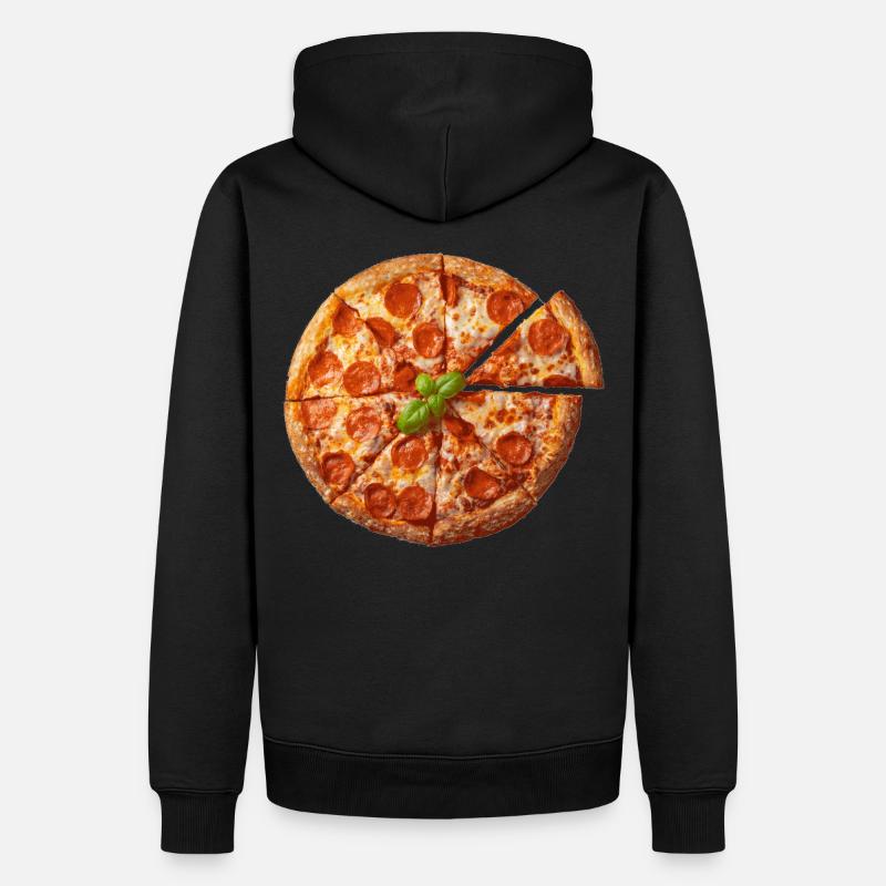 Einfach Pizza - Männer Premium Bio Hoodie - Schwarz
