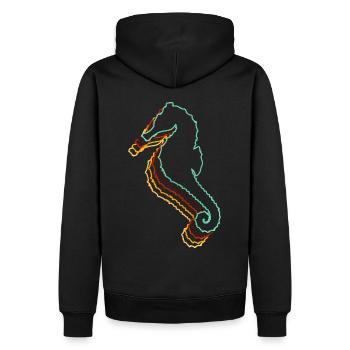 Hippocampe - Sweat à capuche Premium bio Homme - noir - Dos - Nico (187cm)