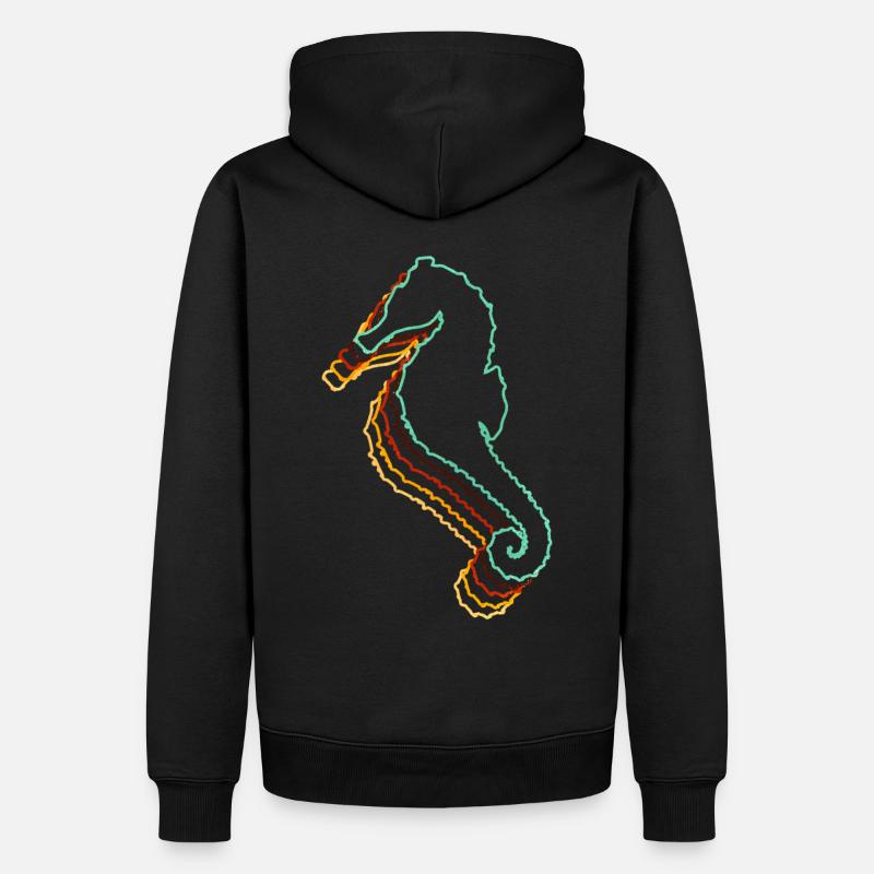 Hippocampe - Sweat à capuche Premium bio Homme - noir