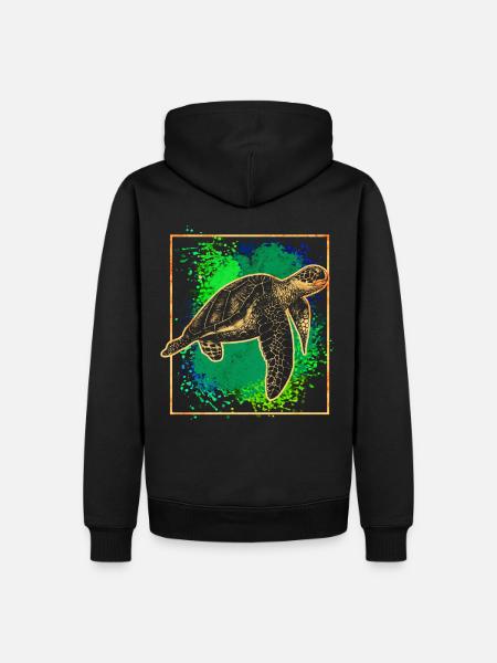 Sea turtle - Men’s Premium Organic Hoodie - black