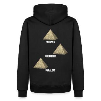 Pyramiden Lustig - Männer Premium Bio Hoodie - Schwarz - Hinten - Nico (187cm)