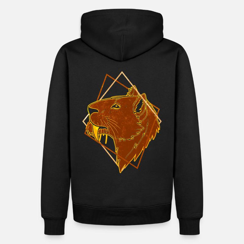 Säbelzahntiger - Männer Premium Bio Hoodie - Schwarz