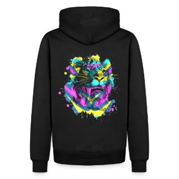 Tigre à dents de sabre - Sweat à capuche Premium bio Homme - noir - Dos - Nico (187cm)