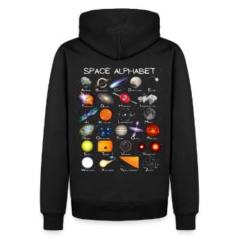 Space Astronomy Alphabet ABC - Men’s Premium Organic Hoodie - black - Back - Nico (187cm)