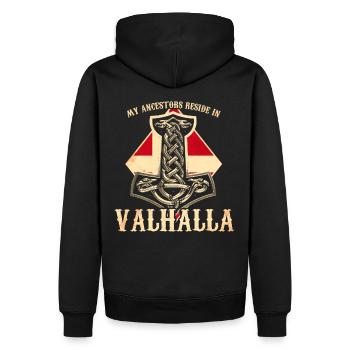 Mes ancêtres résident au Valhalla - Danemark - Sweat à capuche Premium bio Homme - noir - Dos - Nico (187cm)