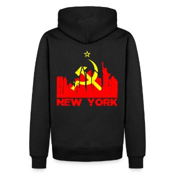 Communiste soviétique de New York - Sweat à capuche Premium bio Homme - noir - Dos - Nico (187cm)