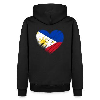 Philippinen Flagge Herz - Männer Premium Bio Hoodie - Schwarz - Hinten - Nico (187cm)