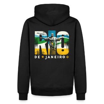 Rio de Janeiro Brasilien - Männer Premium Bio Hoodie - Schwarz - Hinten - Nico (187cm)