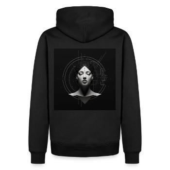 minimalstic fantasy art T-Shirt - Männer Premium Bio Hoodie - Schwarz - Hinten - Nico (187cm)