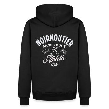 Noirmoutier Anse rouge Athletic club - Sweat à capuche Premium bio Homme - noir - Dos - Nico (187cm)