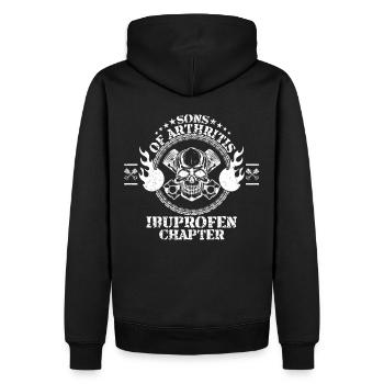 Sons mit Arthritis Ibuprofen Motorradfahrer - Männer Premium Bio Hoodie - Schwarz - Hinten - Nico (187cm)