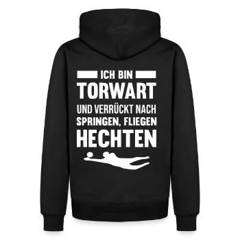 Torwart oder Torhüter - Männer Premium Bio Hoodie - Schwarz - Hinten - Nico (187cm)