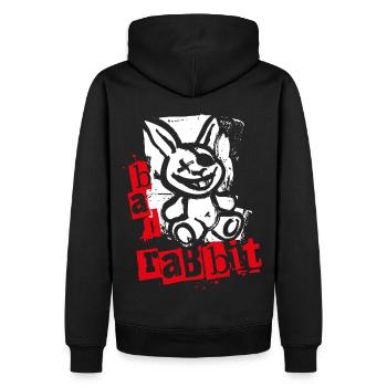 Bad Rabbit - Freches Häschen Kaninchen Hase - Männer Premium Bio Hoodie - Schwarz - Hinten - Nico (187cm)