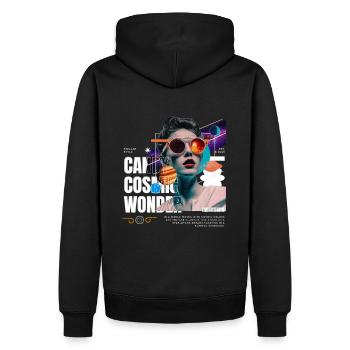 Candy Cosmic Wonder - Stellar Style - Men’s Premium Organic Hoodie - black - Back - Nico (187cm)