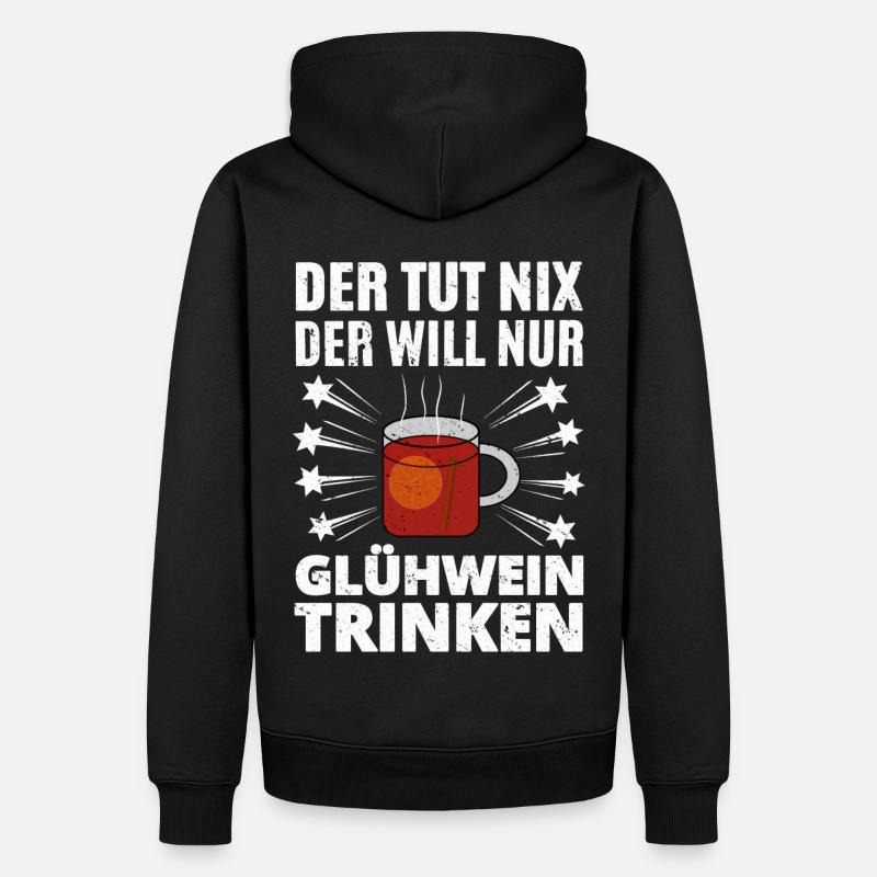 Glühwein Trinker - Männer Premium Bio Hoodie - Schwarz