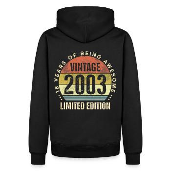 18 Year Old Gifts Vintage 2003 Limited Edition 18t - Men’s Premium Organic Hoodie - black - Back - Nico (187cm)