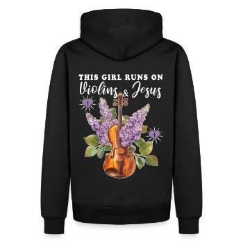Violine Geige - Männer Premium Bio Hoodie - Schwarz - Hinten - Nico (187cm)