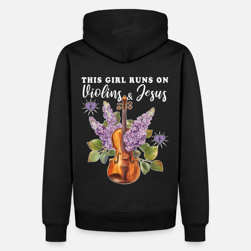 Violine Geige - Männer Premium Bio Hoodie - Schwarz