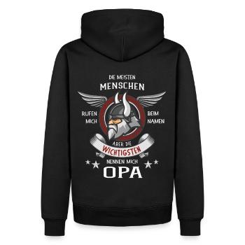 Großvater Geschenk für Wikinger Opa Opi vom Enkel - Männer Premium Bio Hoodie - Schwarz - Hinten - Nico (187cm)