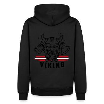 Dänemark Souvenirs Wikinger Krieger Thor Flagge - Männer Premium Bio Hoodie - Schwarz - Hinten - Nico (187cm)