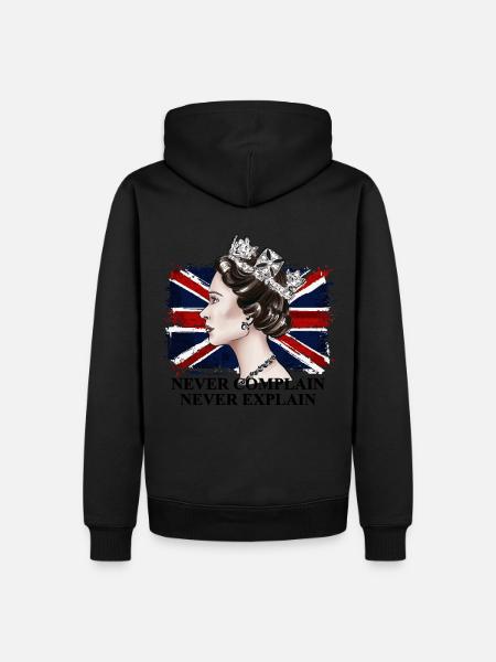 Queen of England - Men’s Premium Organic Hoodie - black