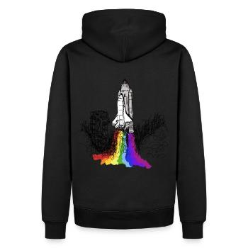 Navette spatiale Spaceship Rocket Astronaut Mission - Sweat à capuche Premium bio Homme - noir - Dos - Nico (187cm)