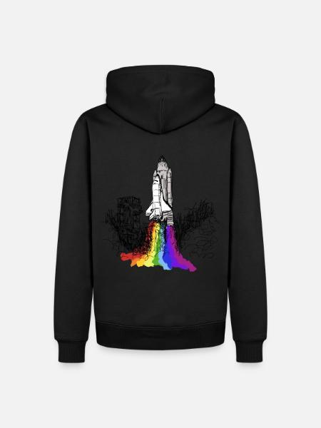 Space Shuttle Raumschiff Rakete Astronaut Mission - Männer Premium Bio Hoodie - Schwarz