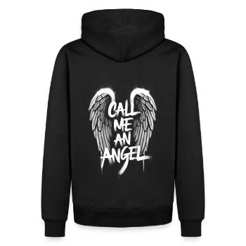 Appelez-moi un ange - Angelwings - Sweat à capuche Premium bio Homme - noir - Dos - Nico (187cm)