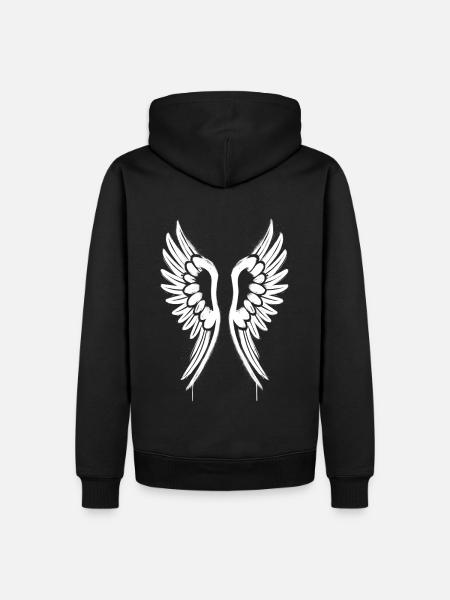 Angelwings Ailes d’ange - Sweat à capuche Premium bio Homme - noir