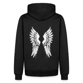 Ailes d’ange Ailes d’ange - Sweat à capuche Premium bio Homme - noir - Dos - Nico (187cm)