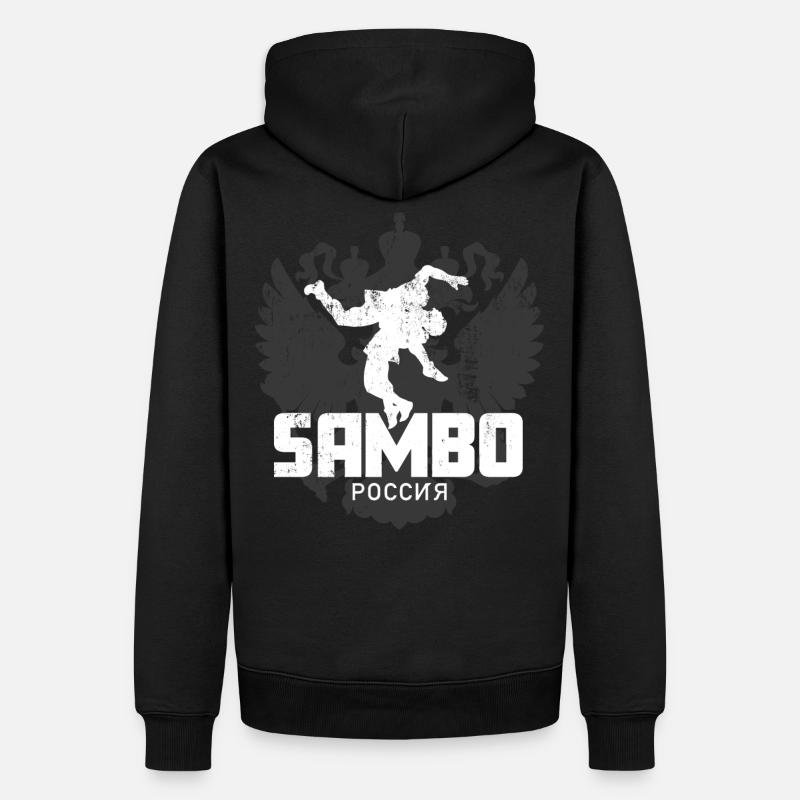 Sambo Russia - Männer Premium Bio Hoodie - Schwarz