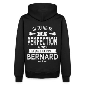 bernard si tu veux la perfection à vélo cycliste - Sweat à capuche Premium bio Homme - noir - Dos - Nico (187cm)