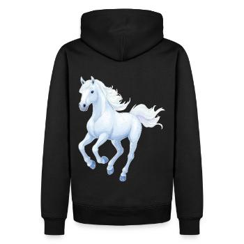 Pferd - Männer Premium Bio Hoodie - Schwarz - Hinten - Nico (187cm)
